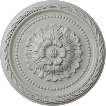 Palmetto Ceiling Medallion, Hand-Painted Frost, 11 1/2OD X 1P